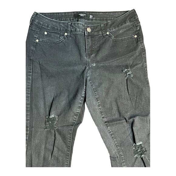 Torrid Black Distressed Womens Jeans Holey 12XT 12 Tall Grunge Goth punk Biker - Picture 2 of 5